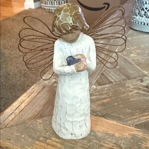 Willow Tree Angel Figurine with Brown and Cream Accents